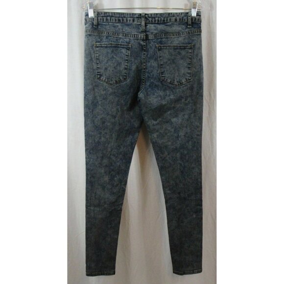 Asos Denim Blue Stonewashed Embroidered Skinny Jeans 8 - Picture 3 of 5